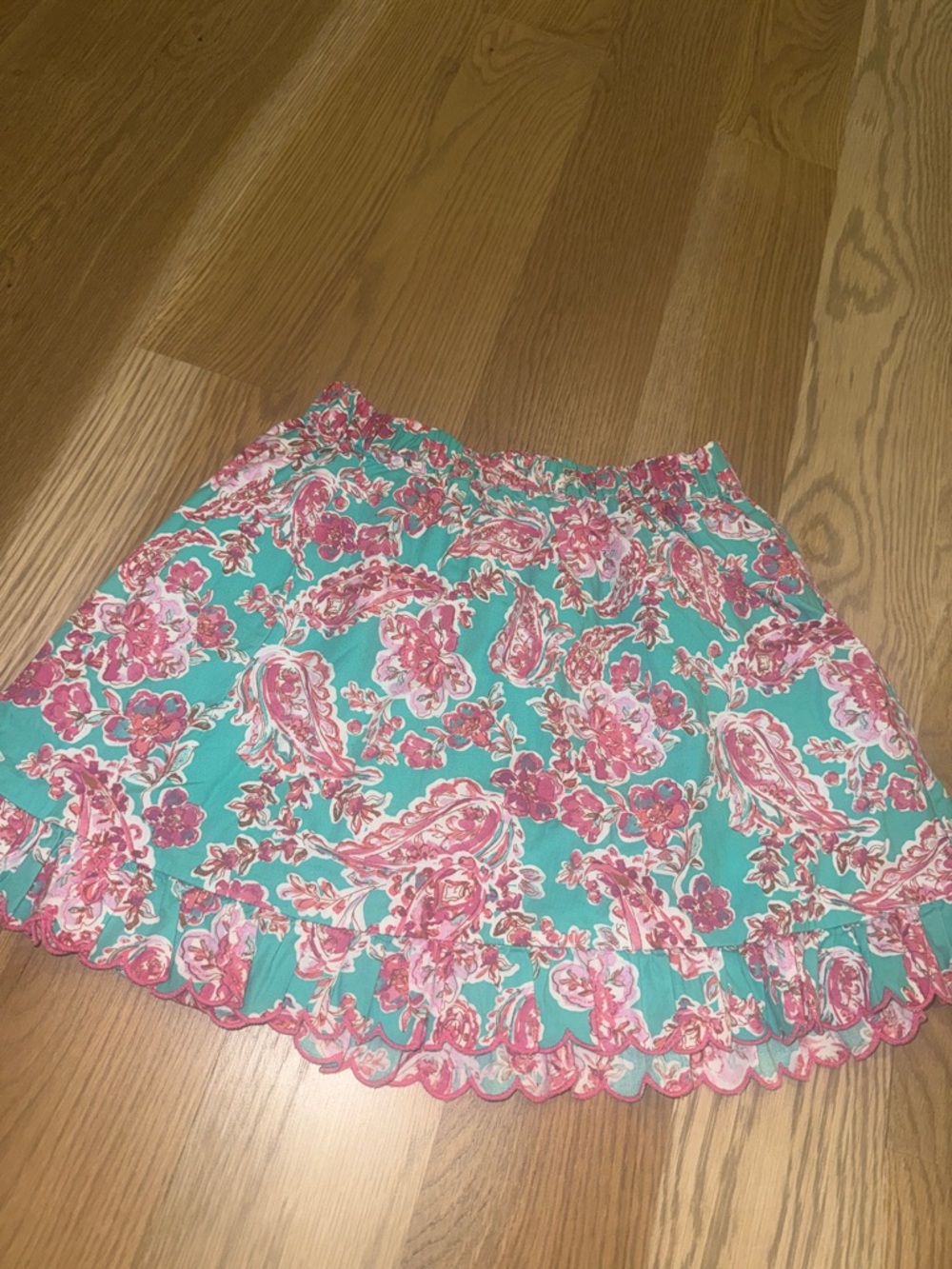Crewcuts Pink and Green Floral Skirt
